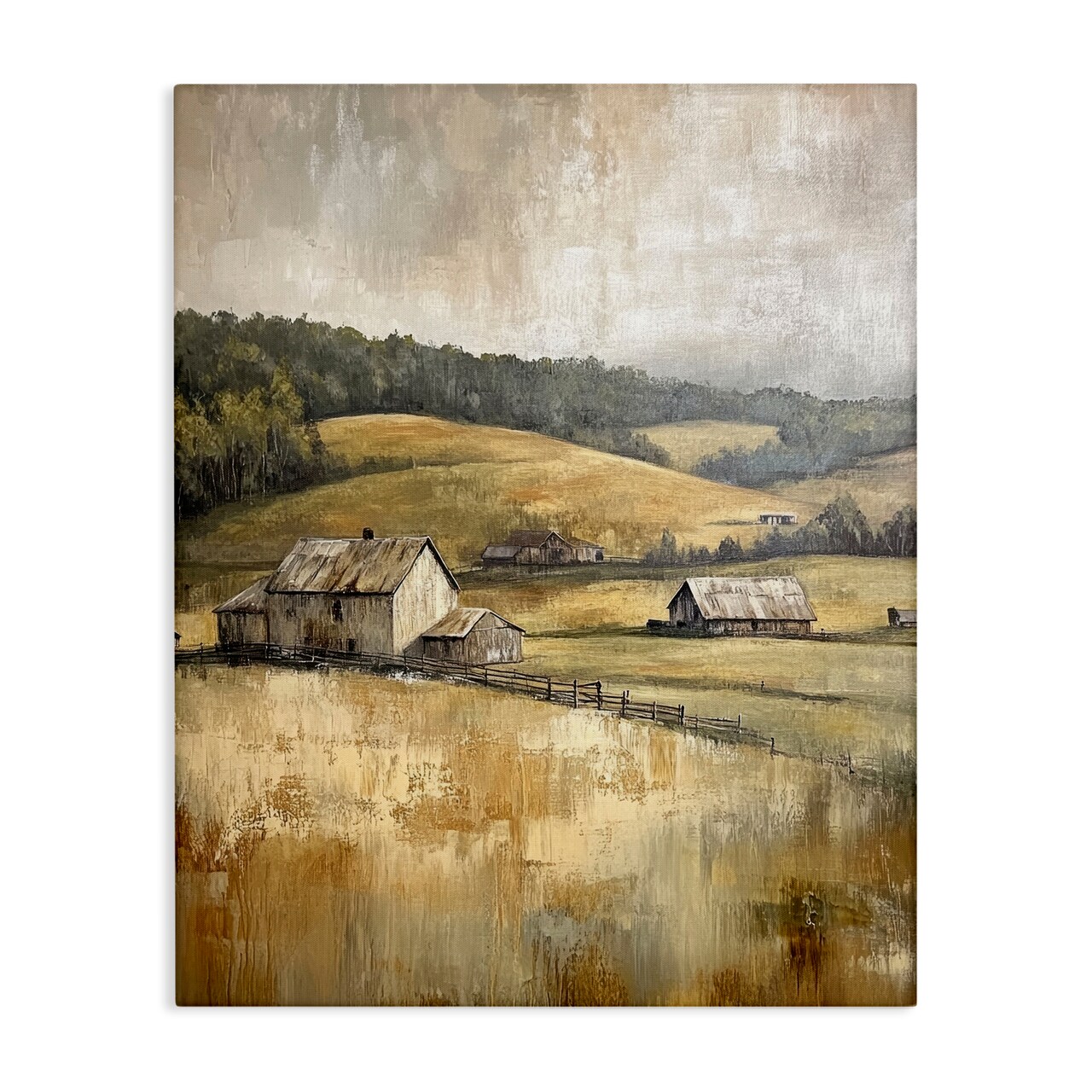Stupell Industries Rustic Farmland & Rolling Hills Canvas Design by Petal Prints Design